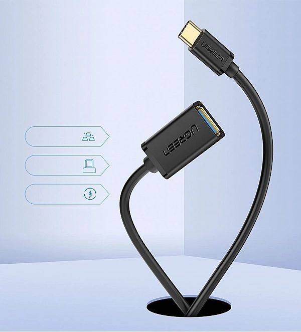 Adapter przejściówka kabel Braders OTG z USB 3.0 na USB Typ C czarny