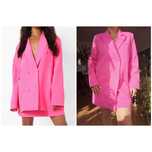 różowa marynarkowa sukienka mini oversize S 36  M 40  L boohoo