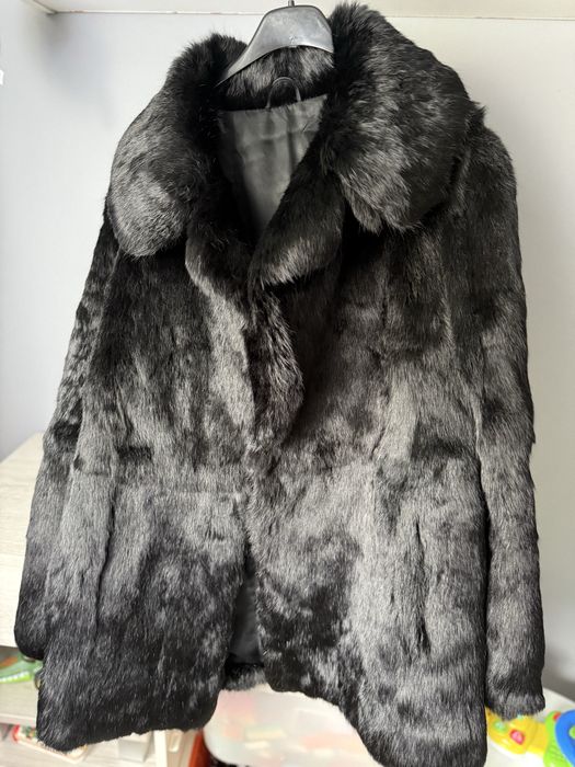 Naturalne futro królik czarne