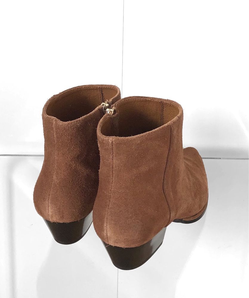 Nowe kowbojki Carinii ankle boots skórzane skóra zamsz 40