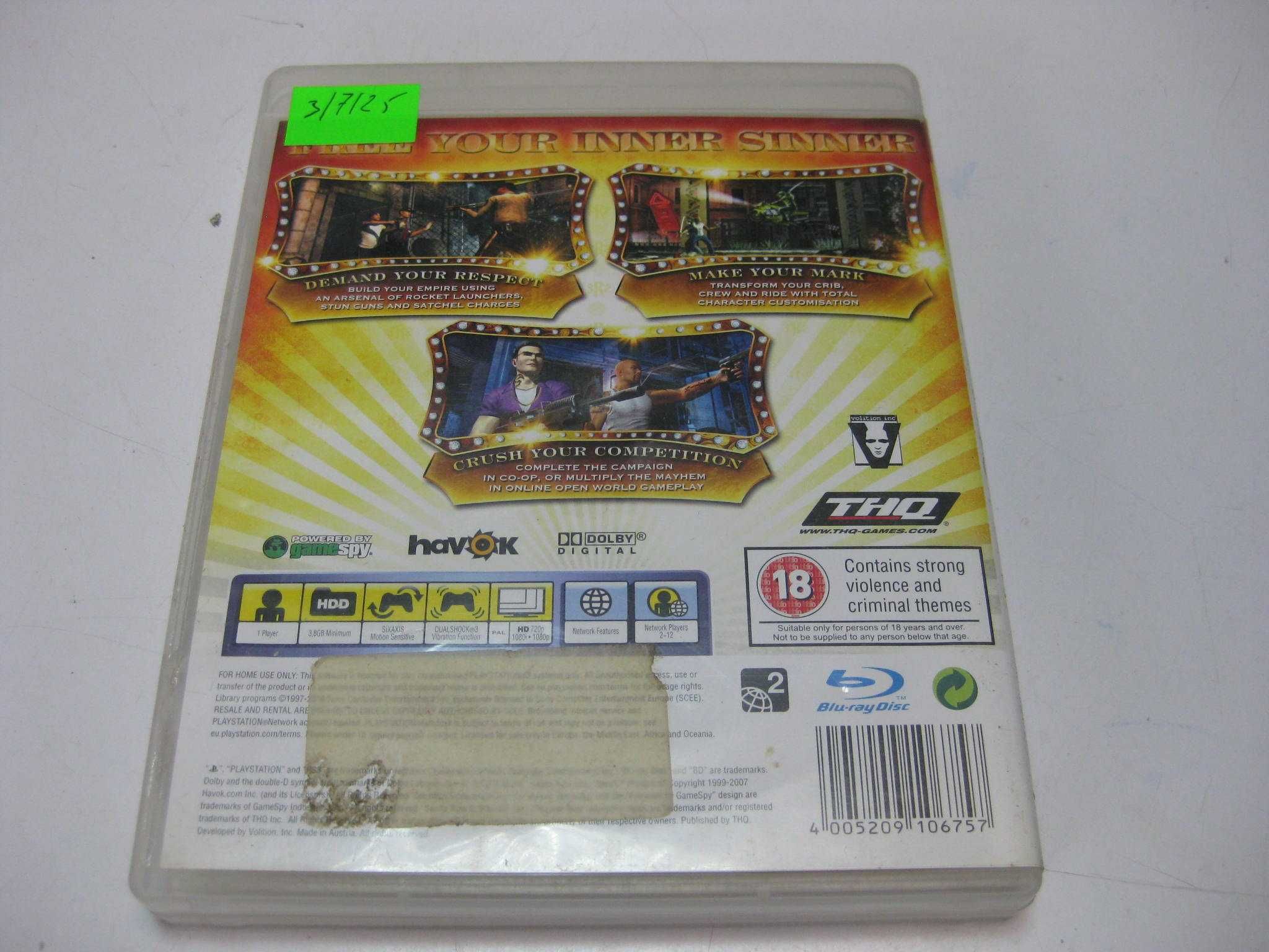 Gra na PS3 PlayStation 3 Saints Row 2