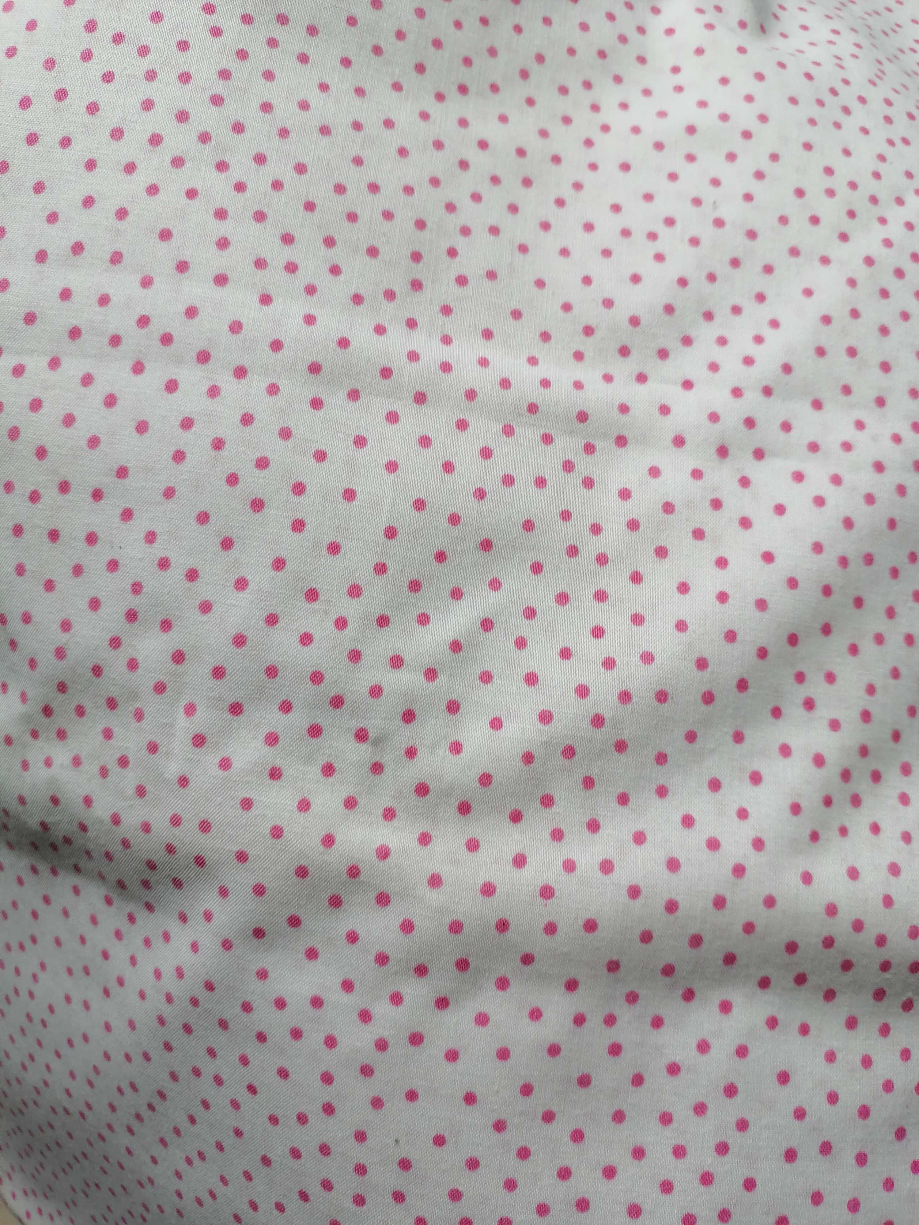 Tkanina, kupon tkaniny, różowe kropki bawełna 6,10 m