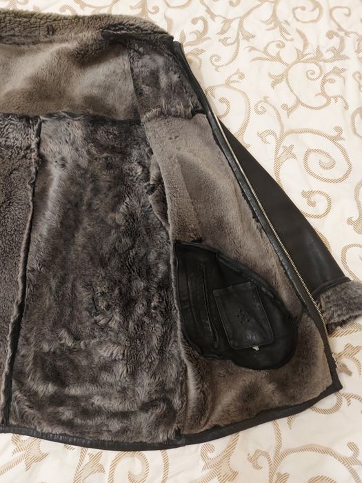 Дубленка натуральная мужская. Кожанная. Размер 50