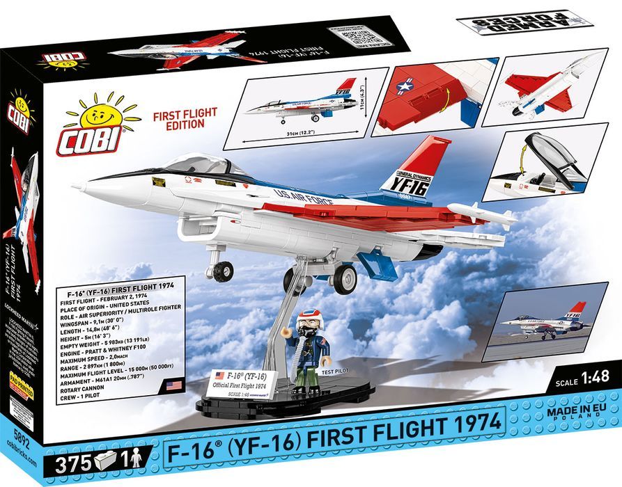 Klocki Cobi 5892 Samolot F-16 (Yf-16) First Flight 1974 Armed Forces