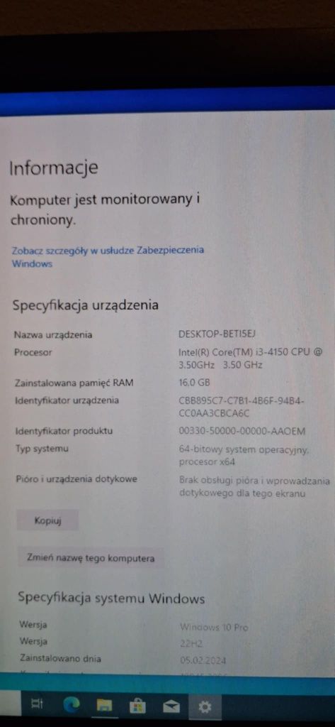 Zestaw (komputerowy,monitor,peryferia)
