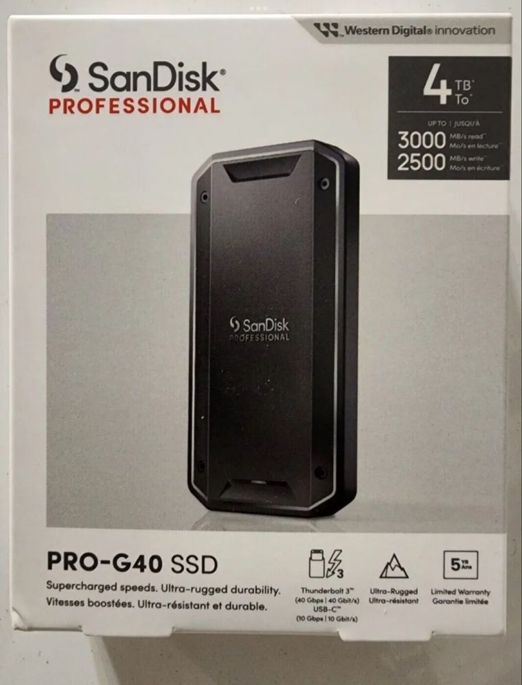 Зовнішній SSD SanDisk Professional PRO-G40 4 TB, Thunderbolt 3.0