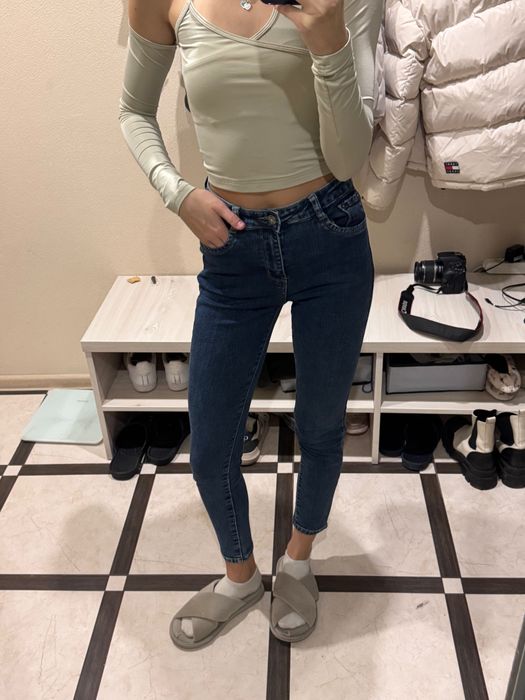 Сині джинси на флісі