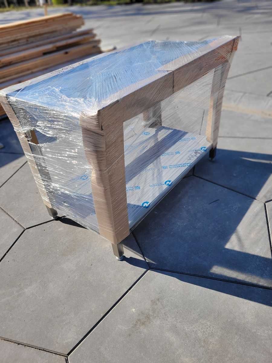 Stół ze stali nierdzewnej, z półką, wym 1200x700x850