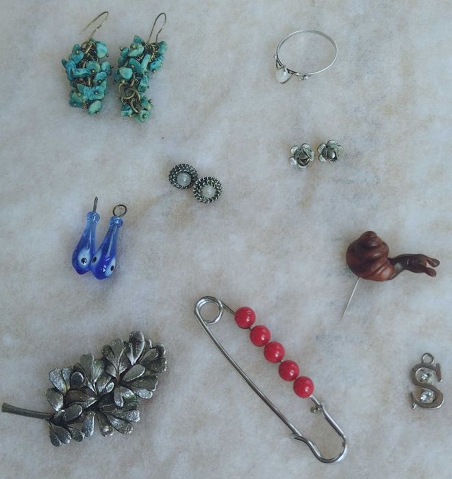 Серьги Гроздь-бирюза, Серебро - колечко