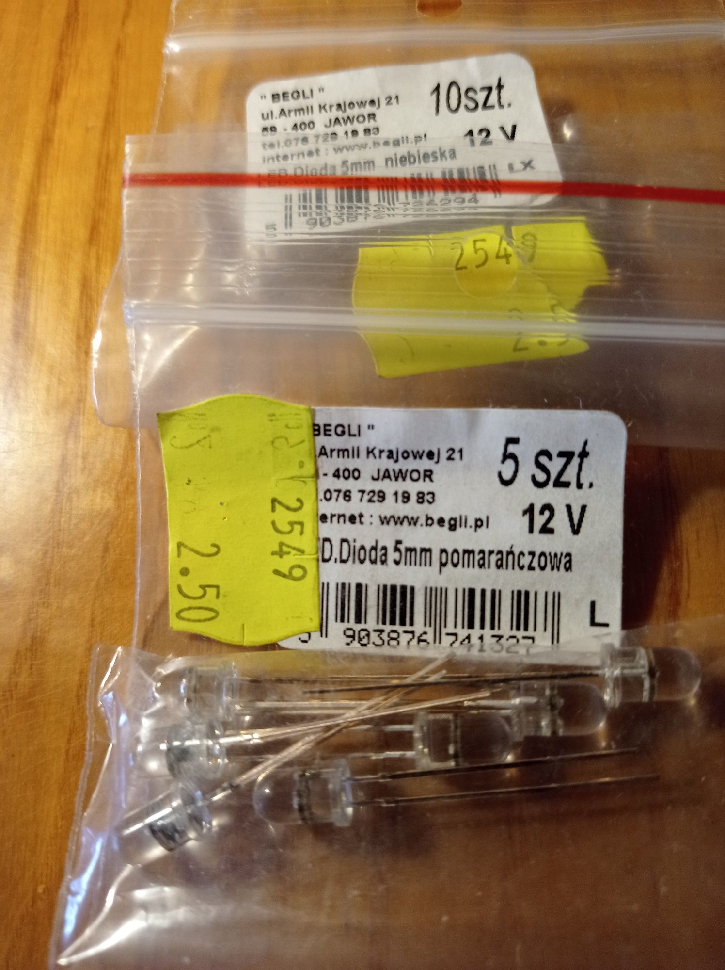 Dioda 12V LED5 kolor sztuk 5