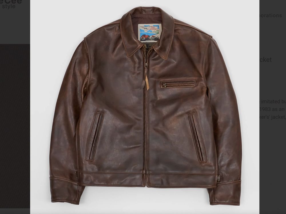 Куртка кожаная мужская Aero Leather Horsehide. Шотландия.