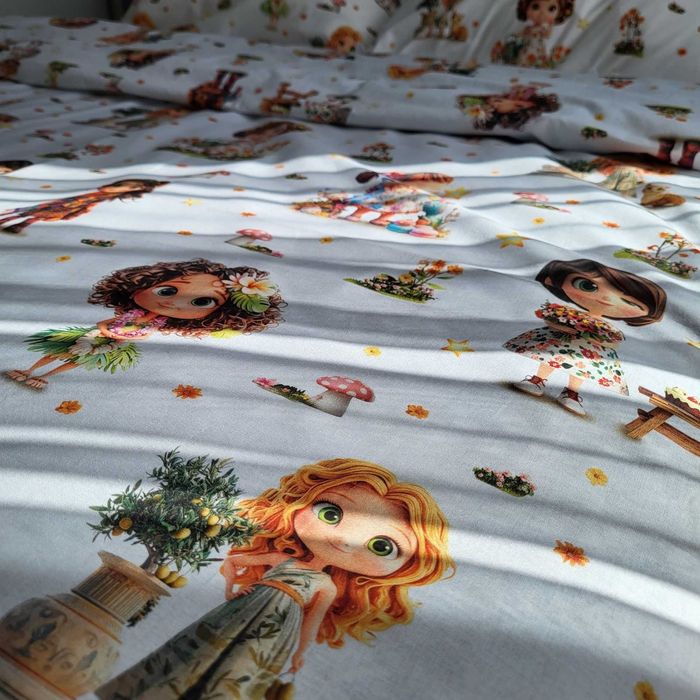 Дитяча постільна білизна з рюшами. Комплект для дівчинки 100% бавовна