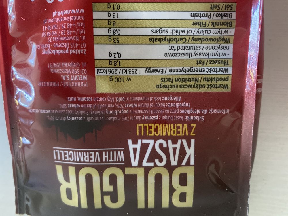 Kasza Bulgur melvit 400 g x 5 opakowań