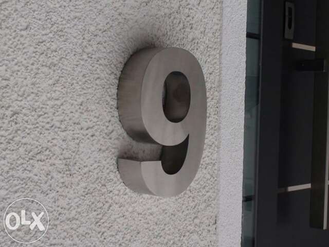 Números residenciais de Inox - Nr. 9 em 3D para Portas ou Entradas