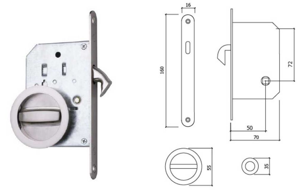 Fechadura para porta de correr - NOVA