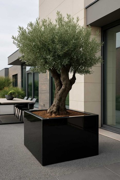 Donice z włókna szklanego na wymiar . Dowolny kolor , imitacja betonu