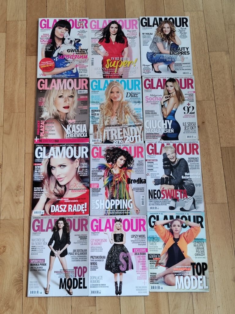 Glamour gazety czasopisma zestaw 12szt 2010 /2011