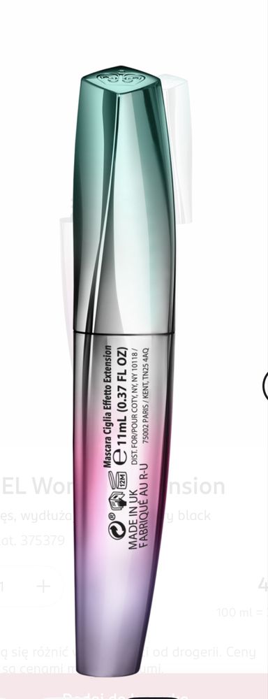 Tusz do rzęs wydłużający Rimmel Wonder Extension 11 ml czarny