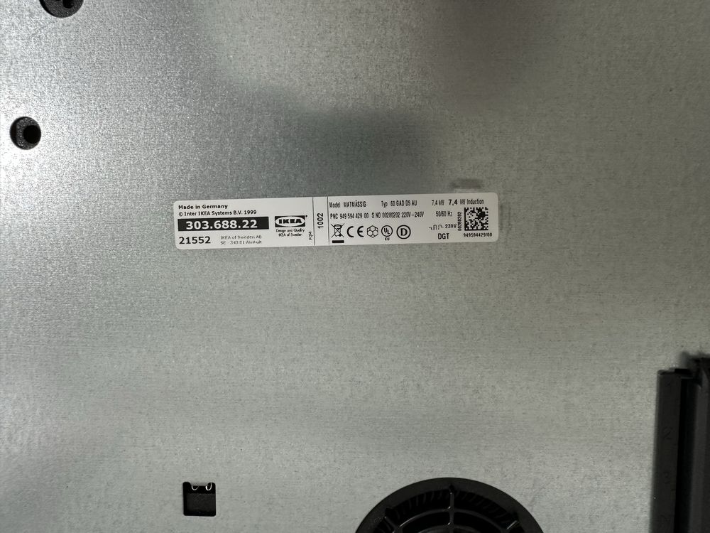 Płyta indukcyjna Ikea Matmassing sprawna, uszkodzone szkło