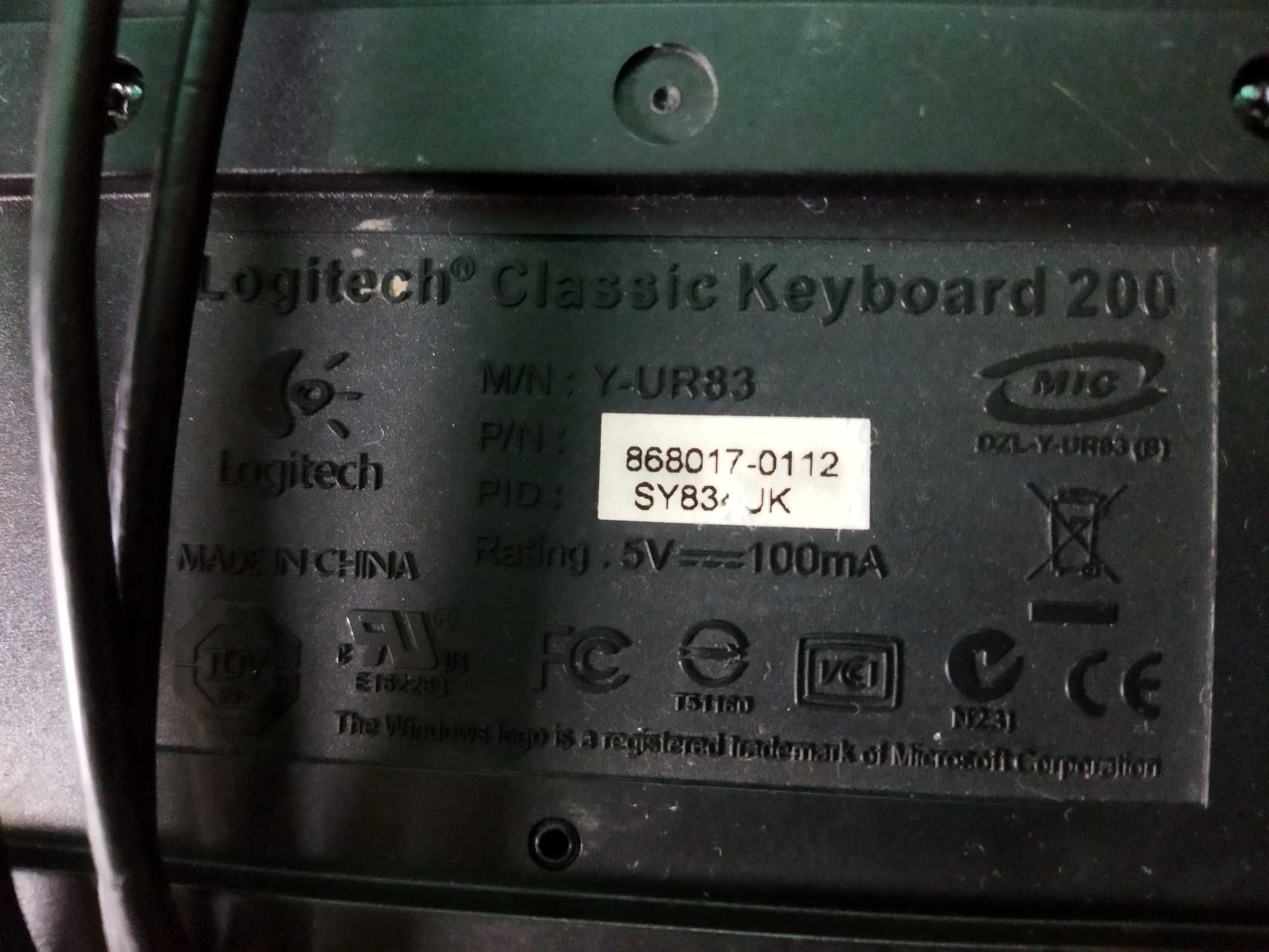 Клавіатура Logitech Classic Keyboard 200 Black USB