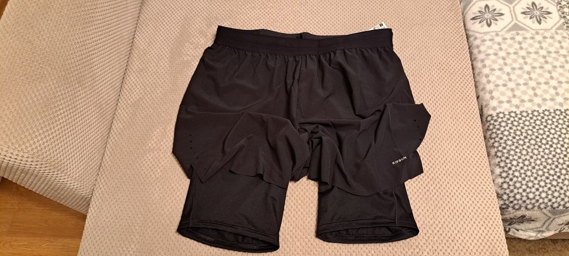 Nowe Męskie Spodenki do biegania Kiprun RUN 500 2w1 Comfort w  roz L