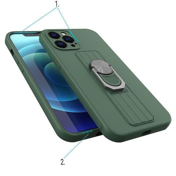 Etui z Uchwytem i Podstawką Ring Case do iPhone 12 Mini (Żółte)