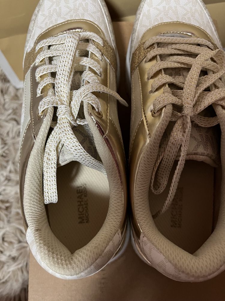 Michael Kors sneakersy billie Jogger złote logowane wysokie r. 36