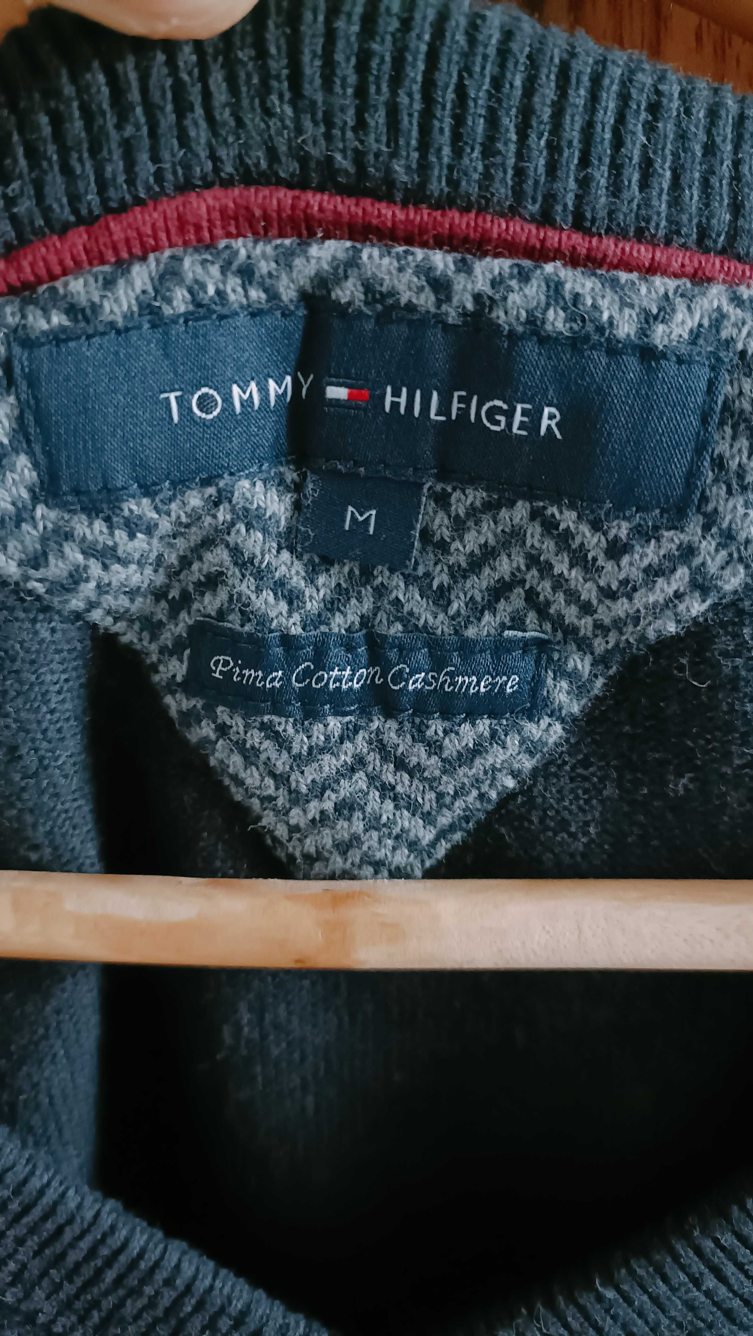 Tommy Hilfiger Sweter męski z dodatkiem kaszmiru M