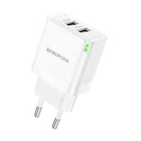 Borofone Ładowarka Sieciowa Bn15 Strong - 2Xusb - 2,1A Biała