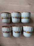6szt kubków z porcelitu Tulowice PRL