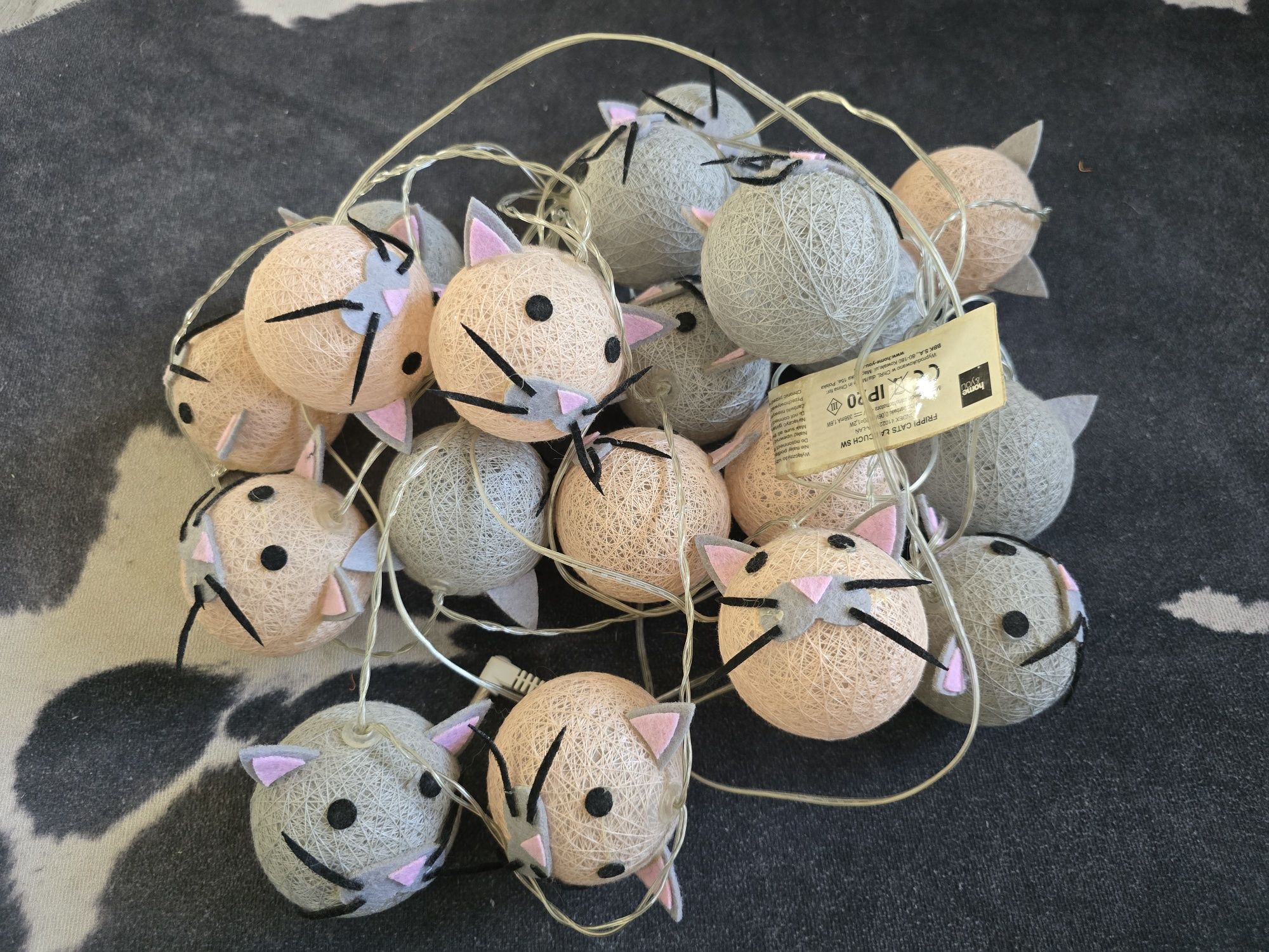 Lampki kule kotki x20 łańcuch
