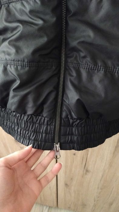 Czarna kurtka Adidas S M pikowana bez kaptura vintage