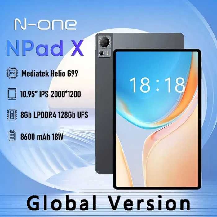 Планшет N-one Npad X 10.95" 8/128Gb Android 13 Helio G99, 8600 mAh LTE