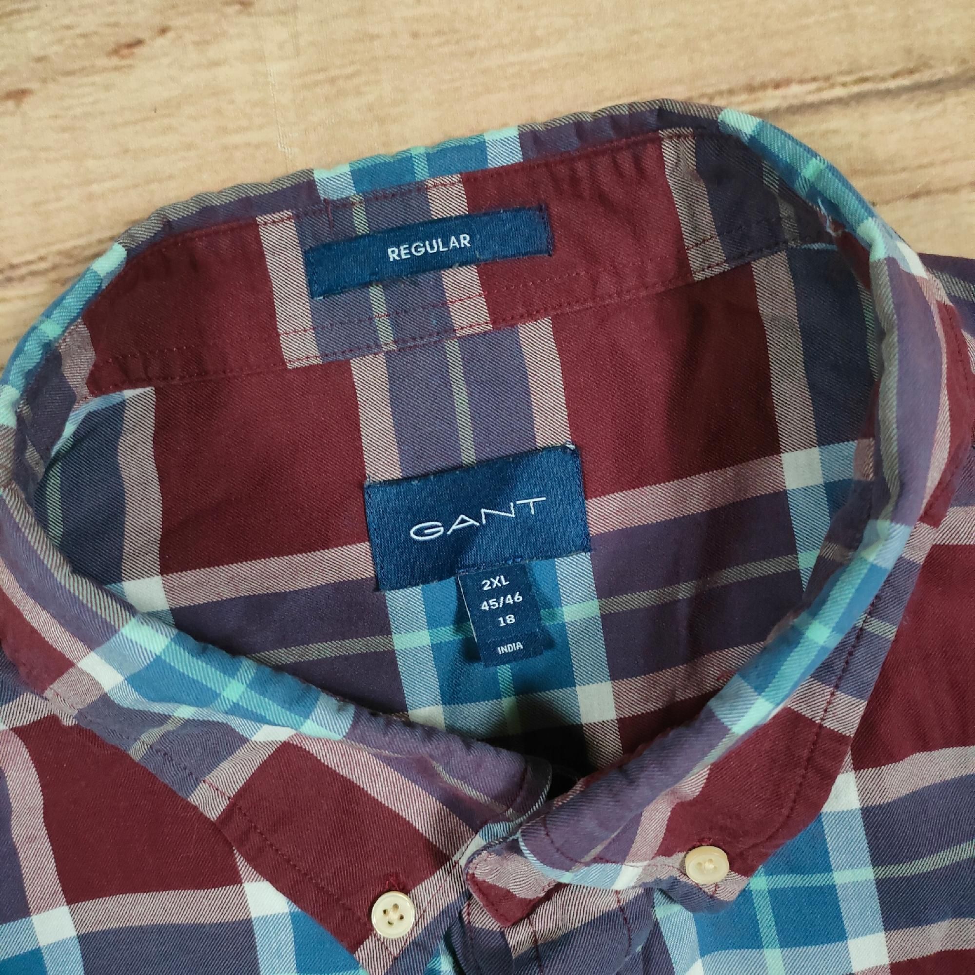 GANT Koszula W Kratę Regular Męska r. 2XL