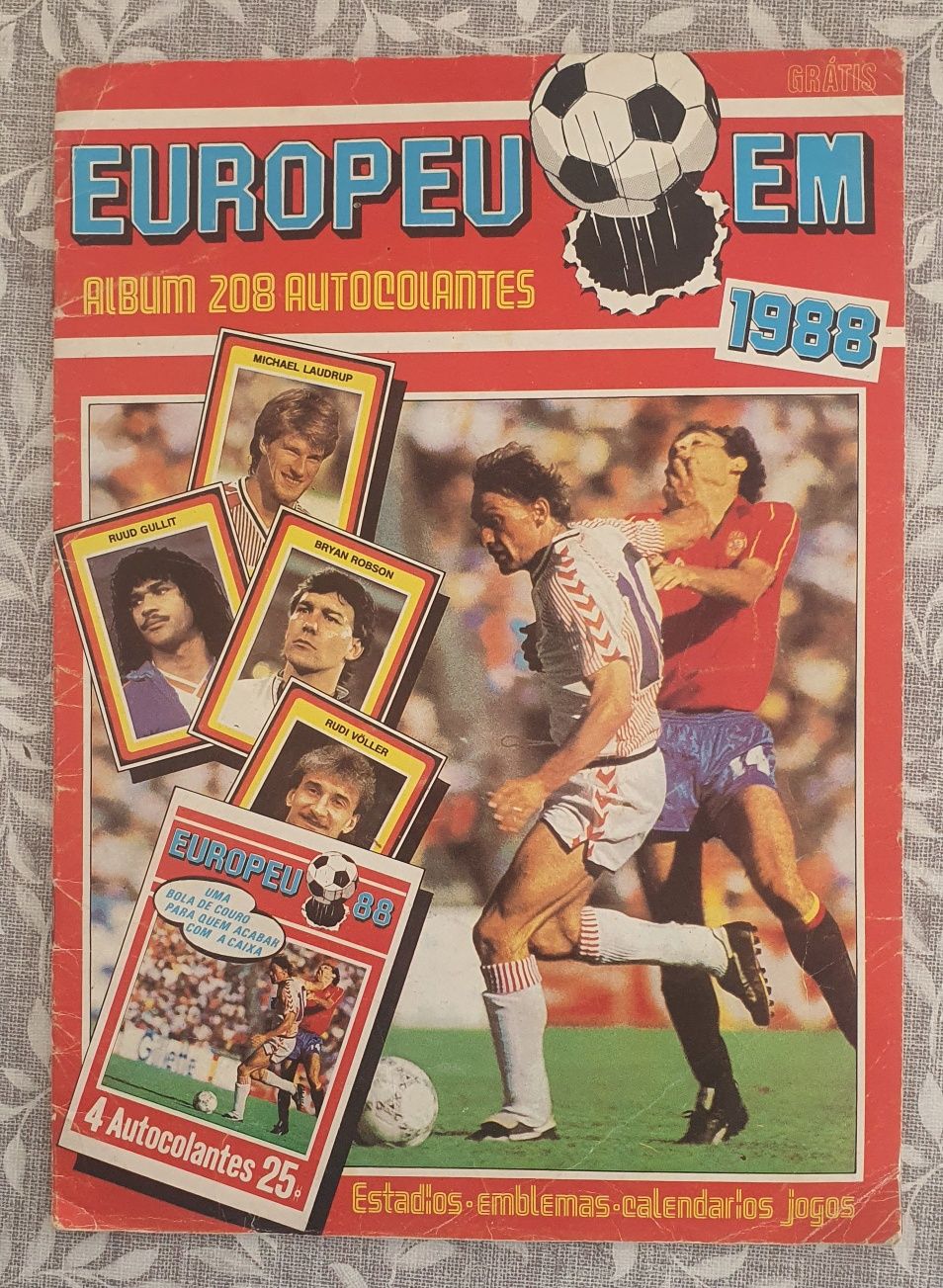 Caderneta futebol europeu 1988 vazia rar antiga