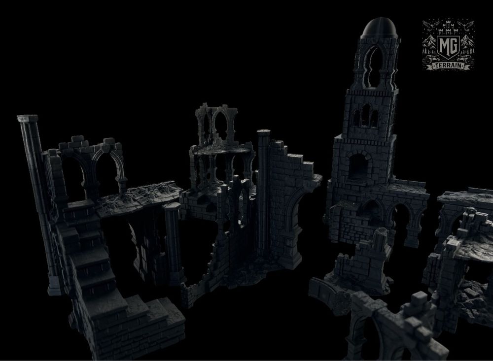 Zestaw Ruin Makiety do Gry bitewnej Druk3D ME SBG LotR WH40k Aos Saga