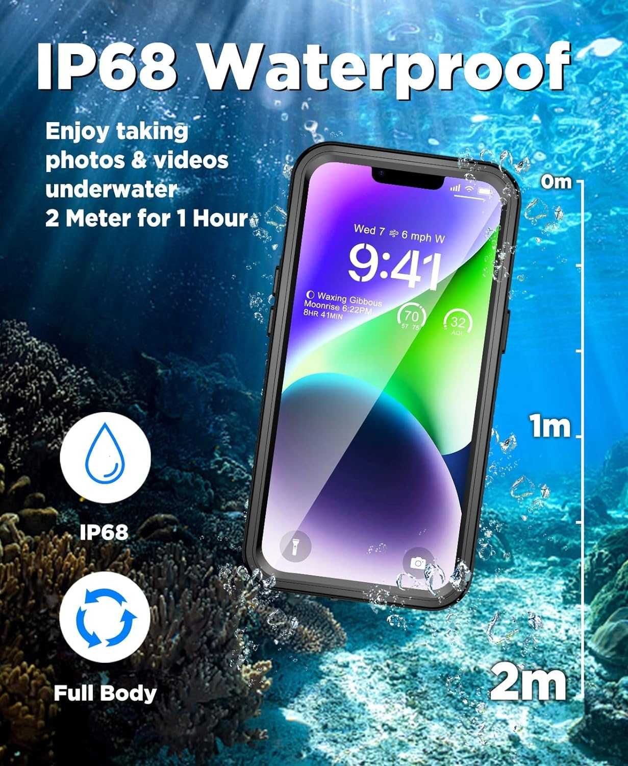 Beeasy iPhone 14 Pro Max etui wodoodporne pyłoszczelne IP68 obudowa
