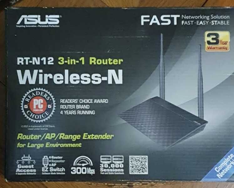 Роутер  Asus RT-N12 3-in-1 Wireless N300