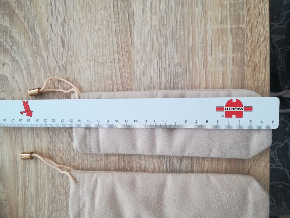 2 bolsas cremes 20cmx6.5cm