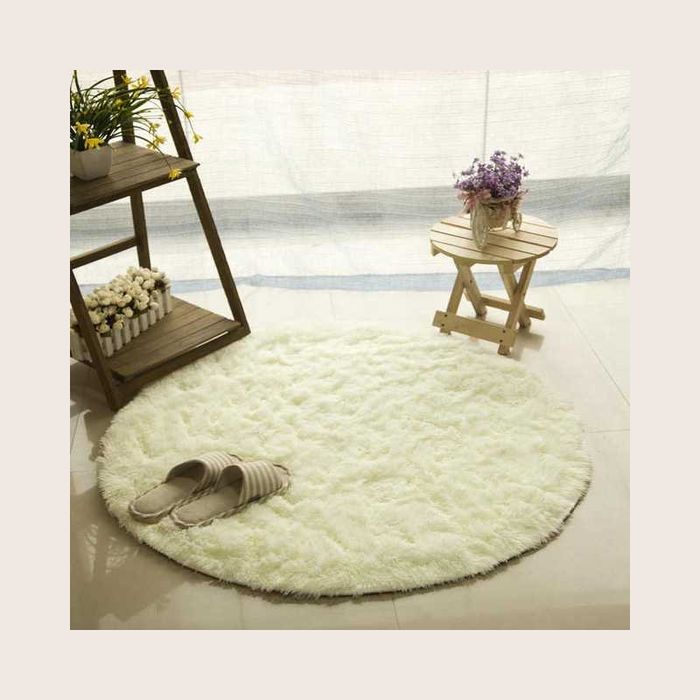 NOWY Dywan okrągły pluszowy miękki gęsty plusz włochacz Shaggy 120 cm