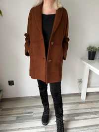 Brązowy płaszcz Zara rozmiar M