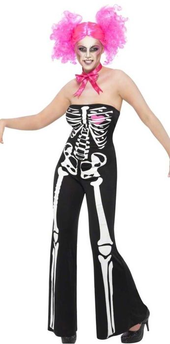 Halloween przebranie strój szkielet kombinezon M