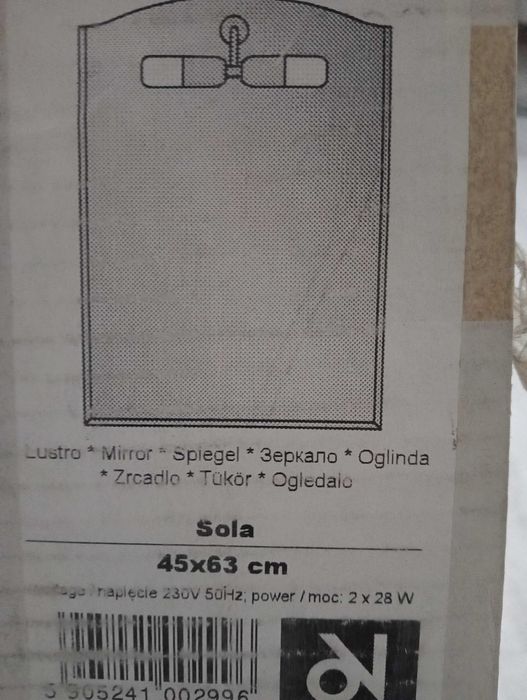 Lustro z oświetleniem Dubiel Vitrum 45x63