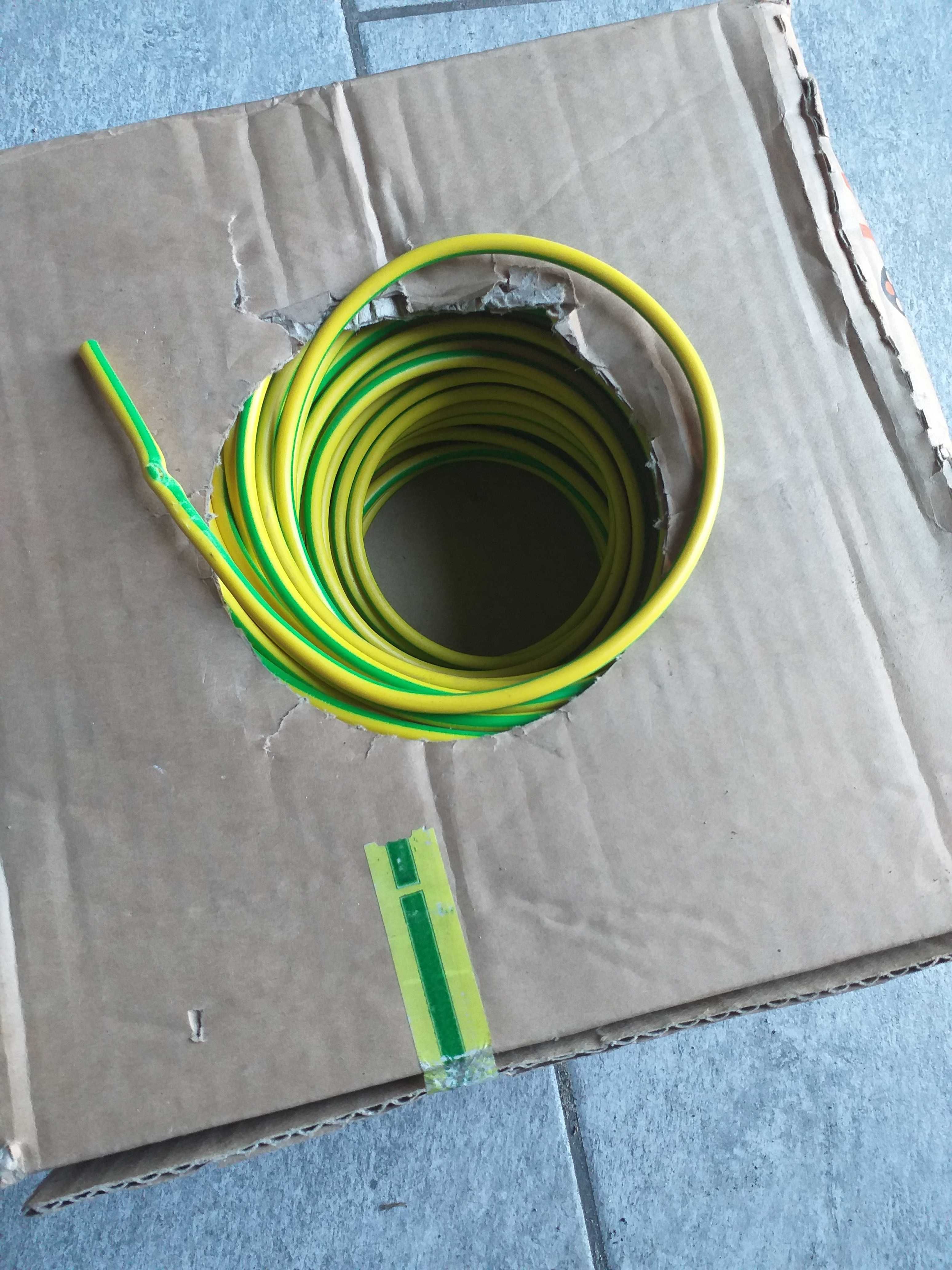 Linka, przewód miedziany 1x6mm² żółto zielony.