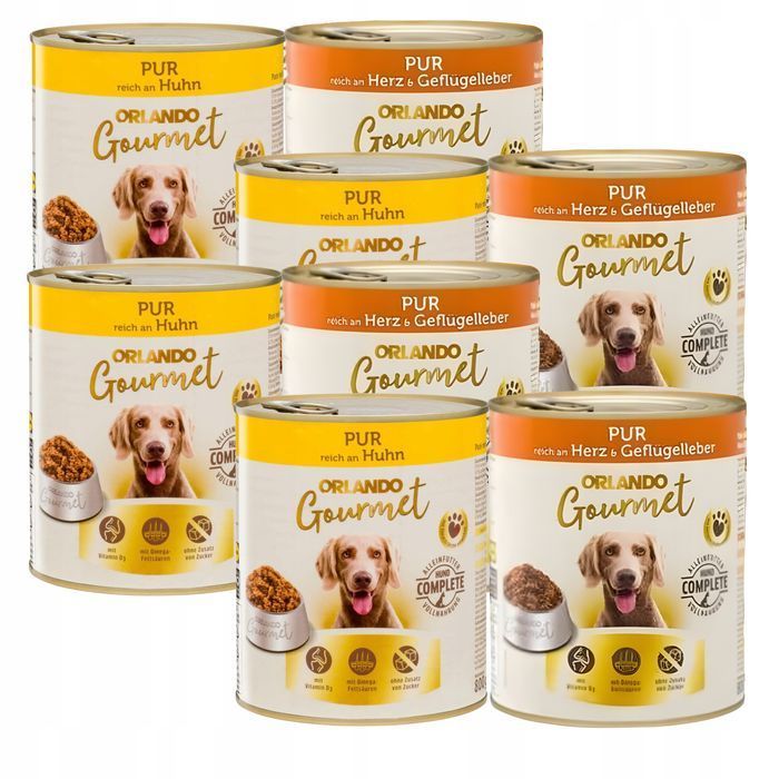 Karma Mokra Orlando Pur Gourmet 8 X 800 G - Mix Smaków Dla Psów