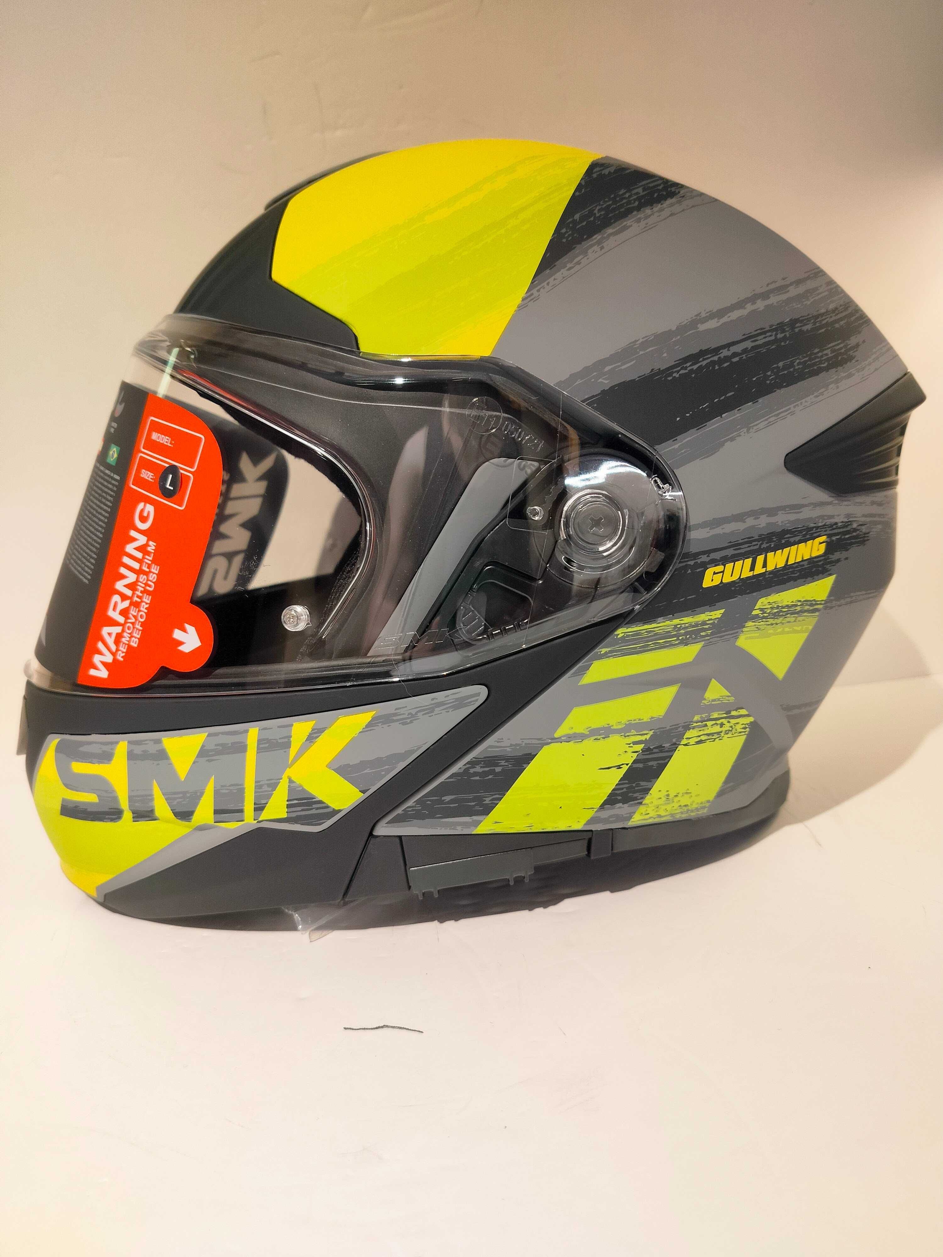 Capacete SMK modular dupla homologação P/J mota scooter novo