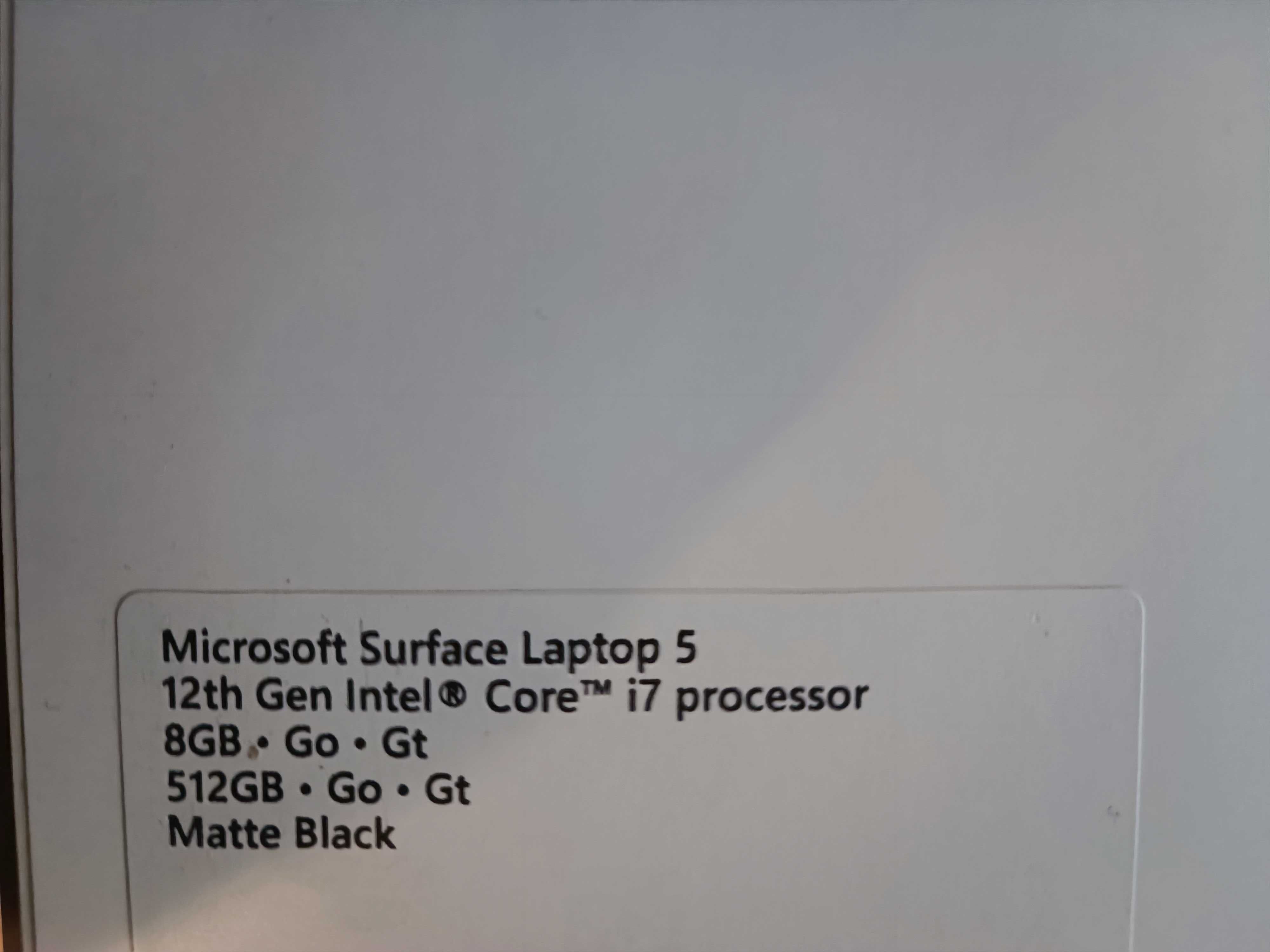 Microsoft Surface Laptop 5 15' i7/8/512 Matte Black - nowy z gwarancją