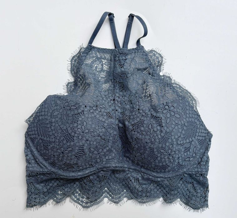 Biustonosz Niebieski Victoria's Secret Pink Koronkowy AA-C Push Up