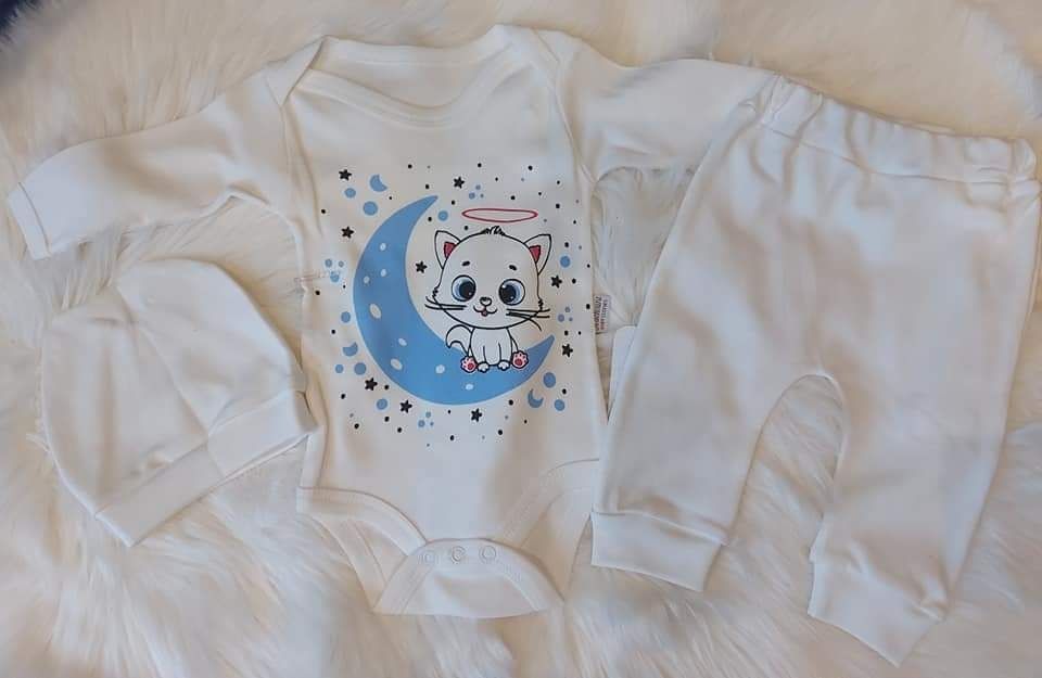 Komplet niemowlęcy kotek 6-9 m