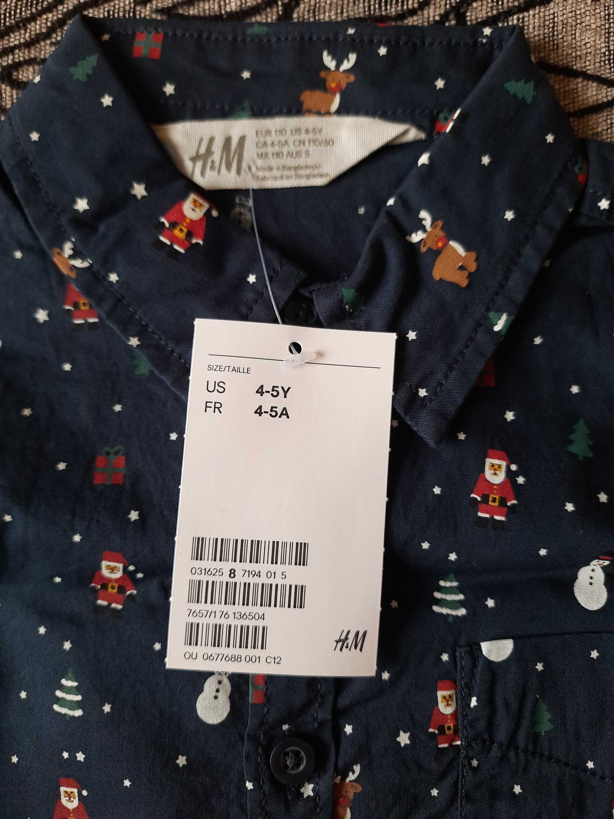 Сорочка H&M (рубашка) зі святковим принтом